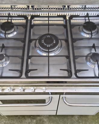 Cucina GAS LOFRA Inox Bianca 5 Fuochi Forno gpl