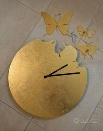 Orologio da parete Domeniconi Farfallafoglia d'oro