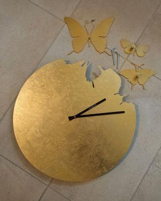 Orologio da parete Domeniconi Farfallafoglia d'oro