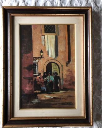 Livorno olio su tavola 20x30 popolane Natali