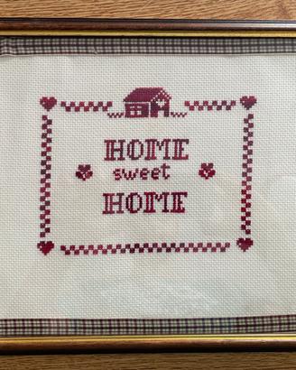 Quadro con ricamo "Home Sweet Home"