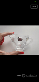 Salsiera in vetro e argento, Quadrifoglio