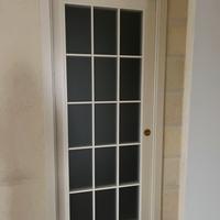 Porta scorrevole 81*210 panna a vetrate