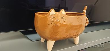 2 vasi simpatici :gattino e gallinella