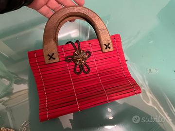 Mini borsa Bamboo rossa nuova