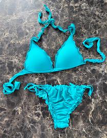 Bikini in tessuto verde acqua cangiante