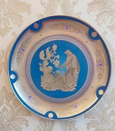 Piatto Porcellana e oro zecchino Finzi 33,5 cm