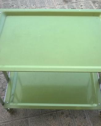 Carrello pieghevole da cucina 2 ripiani con ruote