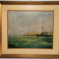 "Genova 1928" - Olio su masonite - datato 1928