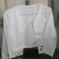 Blazer da donna bianco casual manica 3/4