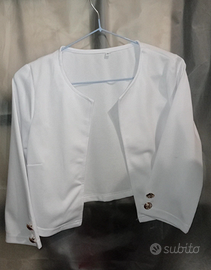 Blazer da donna bianco casual manica 3/4
