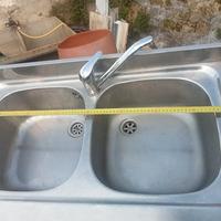 lavandino alluminio 2 vasche 80 x50 