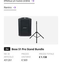 Bose S1 Pro+Stativi+Cover+Cavi