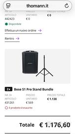 Bose S1 Pro+Stativi+Cover+Cavi