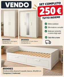 Letto con 2 Armadi