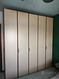 ARMADIO 5 ante ciliegio e rosa salmone