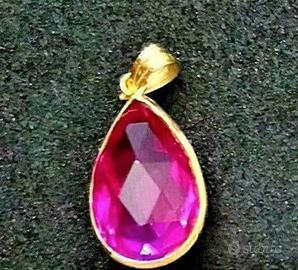 Ciondolo Principessa Rosso Rubino oro 18kt Vintage