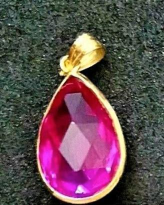 Ciondolo Principessa Rosso Rubino oro 18kt Vintage