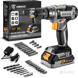 Kit Trapano a Batteria: DEKOPRO 20V 30 Pezzi Avvit