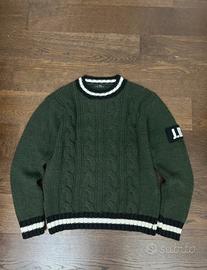 Maglione J.B4 Just Before verde militare a trecce