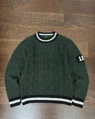Maglione J.B4 Just Before verde militare a trecce
