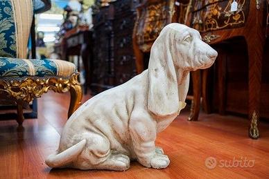 Statua Vintage Cane Basset Hound Seduto – 24344