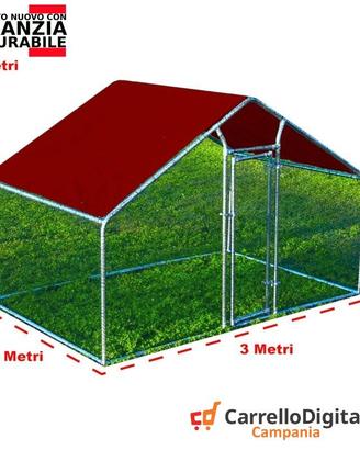 Gabbia per Polli 3x2m x h 2 m – 6 mq bordeaux