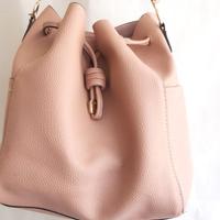 Borsa spalla,  secchiello, double face rosa