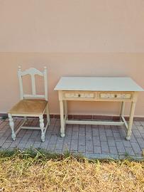 scrivania in legno  shabby chic
