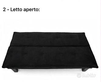 Divano letto Click-clack nero 3 posti