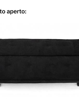 Divano letto Click-clack nero 3 posti