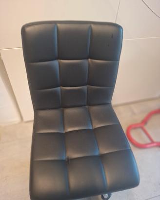 sedia similpelle nera ruote