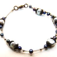 Splendido bracciale argento perle