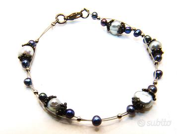 Splendido bracciale argento perle