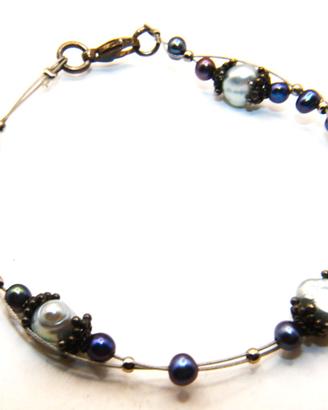 Splendido bracciale argento perle