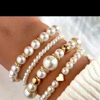 Perle e oro set  x4 bracciali