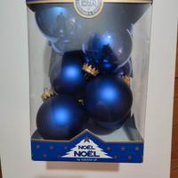 Set di 10 palline blu di Natale, opache e lucide