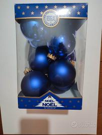 Set di 10 palline blu di Natale, opache e lucide