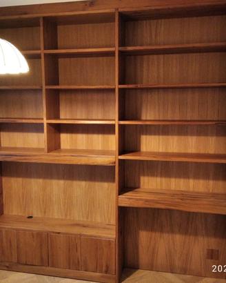 libreria con porta tv rovere vecchio ripiani ante