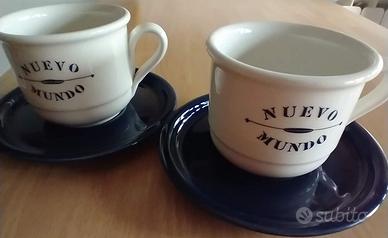 Tazze colazione grandi + piatto ceramica italiana