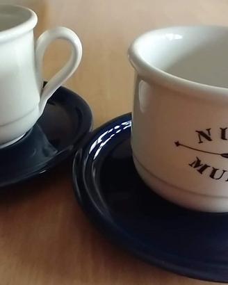 Tazze colazione grandi + piatto ceramica italiana