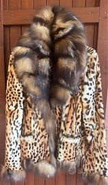 Pelliccia ocelot collo volpe nuova