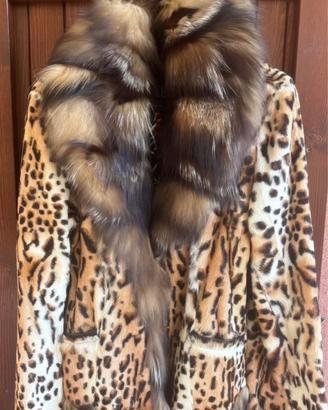 Pelliccia ocelot collo volpe nuova