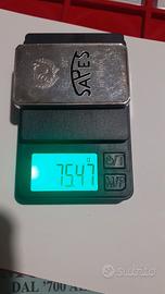  lingotto argento 999 da 75,47 grammi Sapes 50a. 