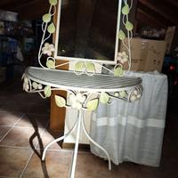 Specchiera / consolle in ferro decorato bianco