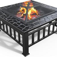 Braciere da Esterno 81x81x45 cm -calore e barbecue