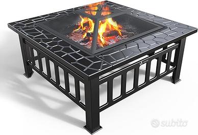 Braciere da Esterno 81x81x45 cm -calore e barbecue