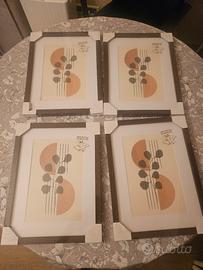 Set 6 Quadri Moderni Astratti 30×40 cm con Cornice