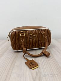 Borsa Miu Miu Cognac/Bianco