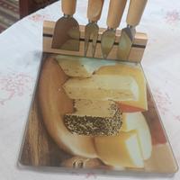 Tagliere vetro temperato, coltelli Stainless Stel